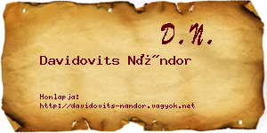 Davidovits Nándor névjegykártya